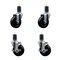 Service Caster 4'' Soft Rubber Wheel Swivel 1-5/8'' Expanding Stem Caster Set 2 Brakes, 4PK SCC-EX20S414-SRS-2-TLB-2-158 - alternate 1